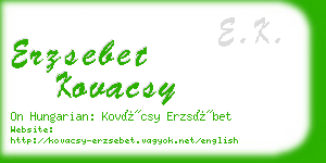 erzsebet kovacsy business card